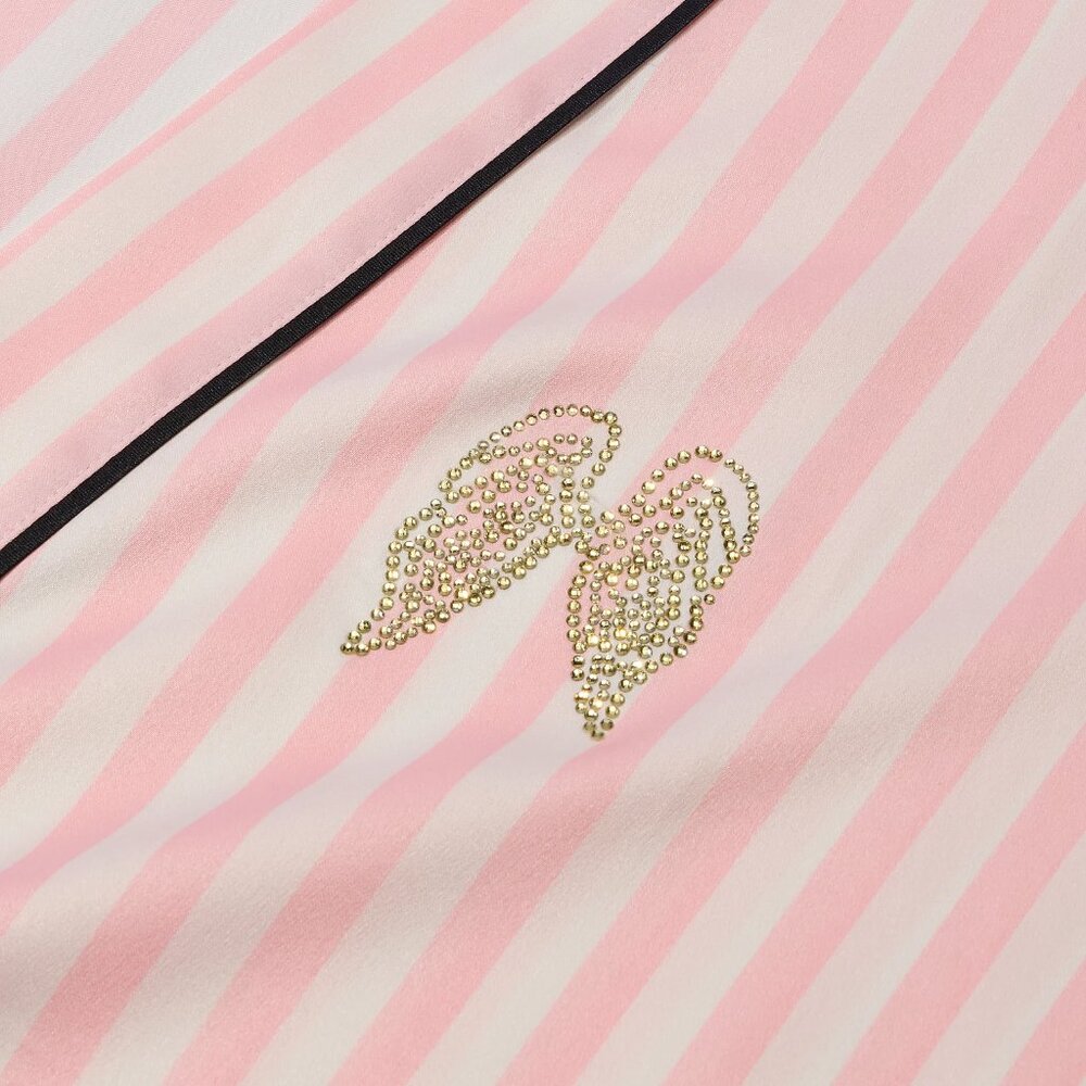 Victoria's Secret Signature Satin Short Piped Robe NWT, XS/S - Picture 2 of 5